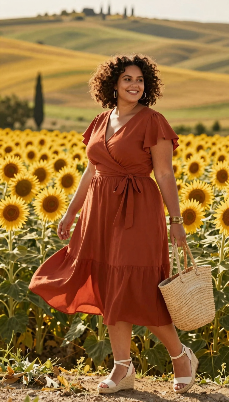Tuscany Sunflower Field Rust Warmth