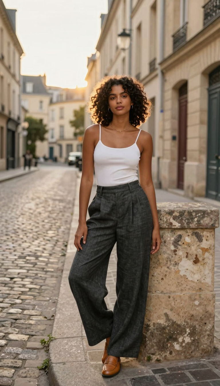 Paris Marais Charcoal Linen Lean Paris Marais Charcoal Linen Lean